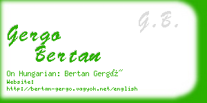 gergo bertan business card